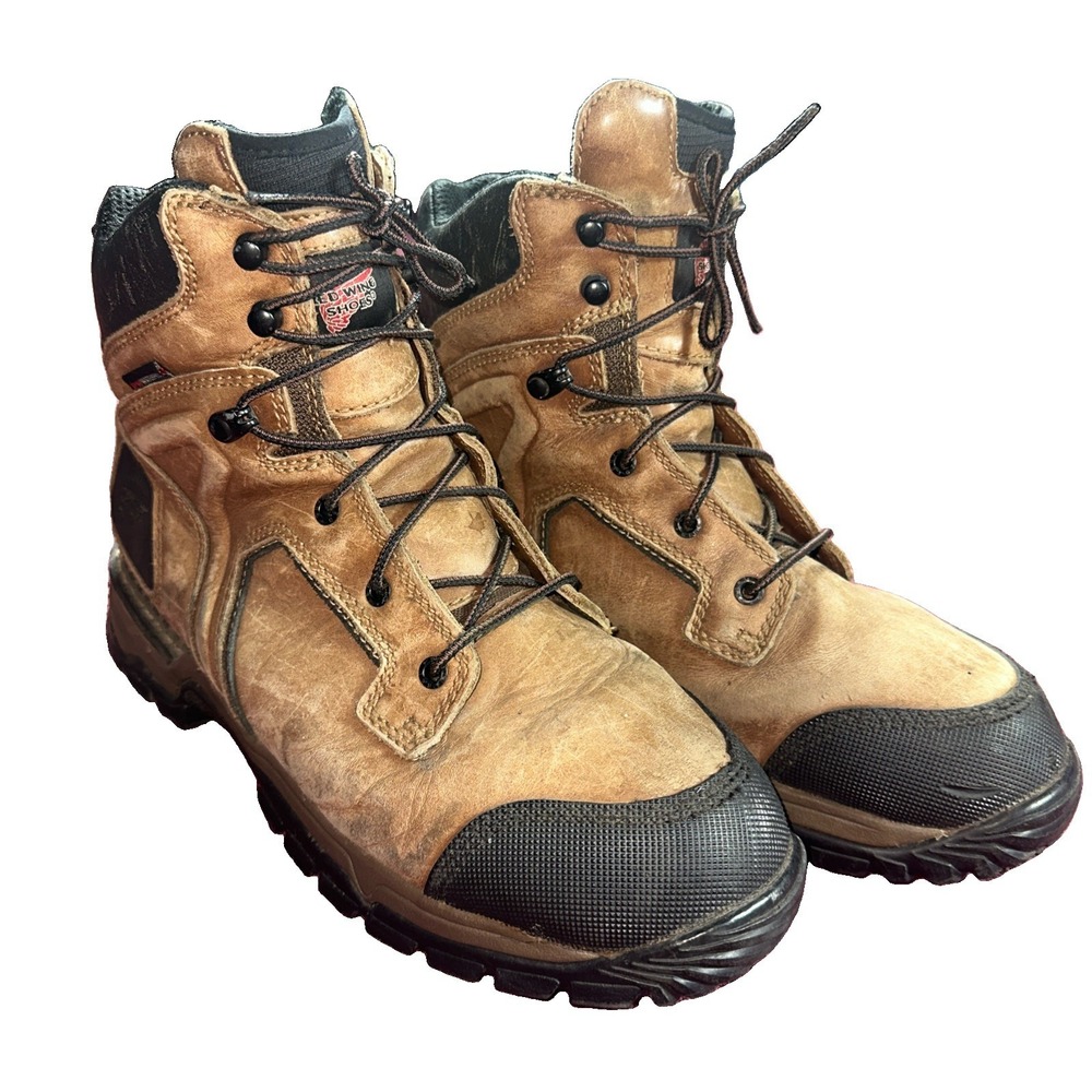 RED WING boots ASTMF2892-11 EH Men's Work Boots Brown Leather Waterproof Sz 11 D